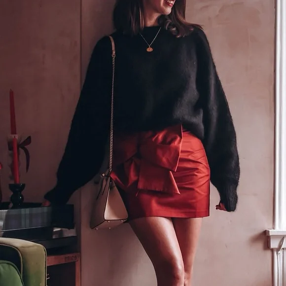 H&M NWT viral red bow mini skirt - Picture 8 of 11